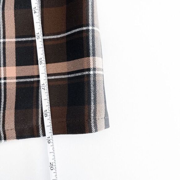 Boohoo Curve Womens A-Line Mini Skirt Plaid Brown Plus Size 20 - Picture 6 of 8